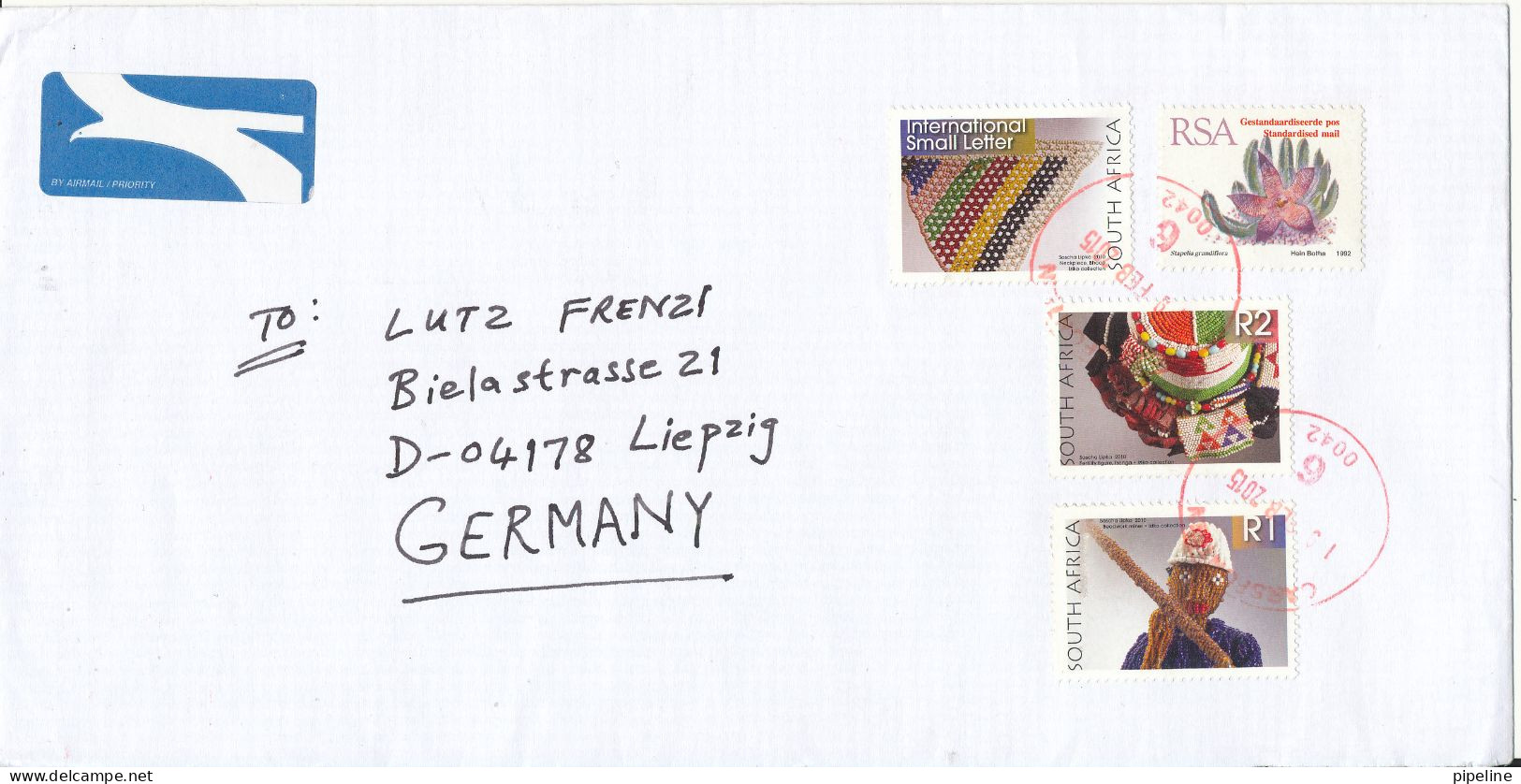 South Africa Cover Sent To Germany 19-2-2015 Topic Stamps - Storia Postale