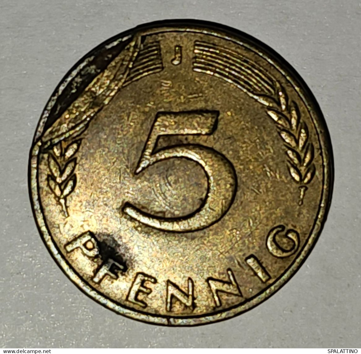 GERMANY- 5 PFENNIG 1971. J, WITH ERROR - 5 Pfennig