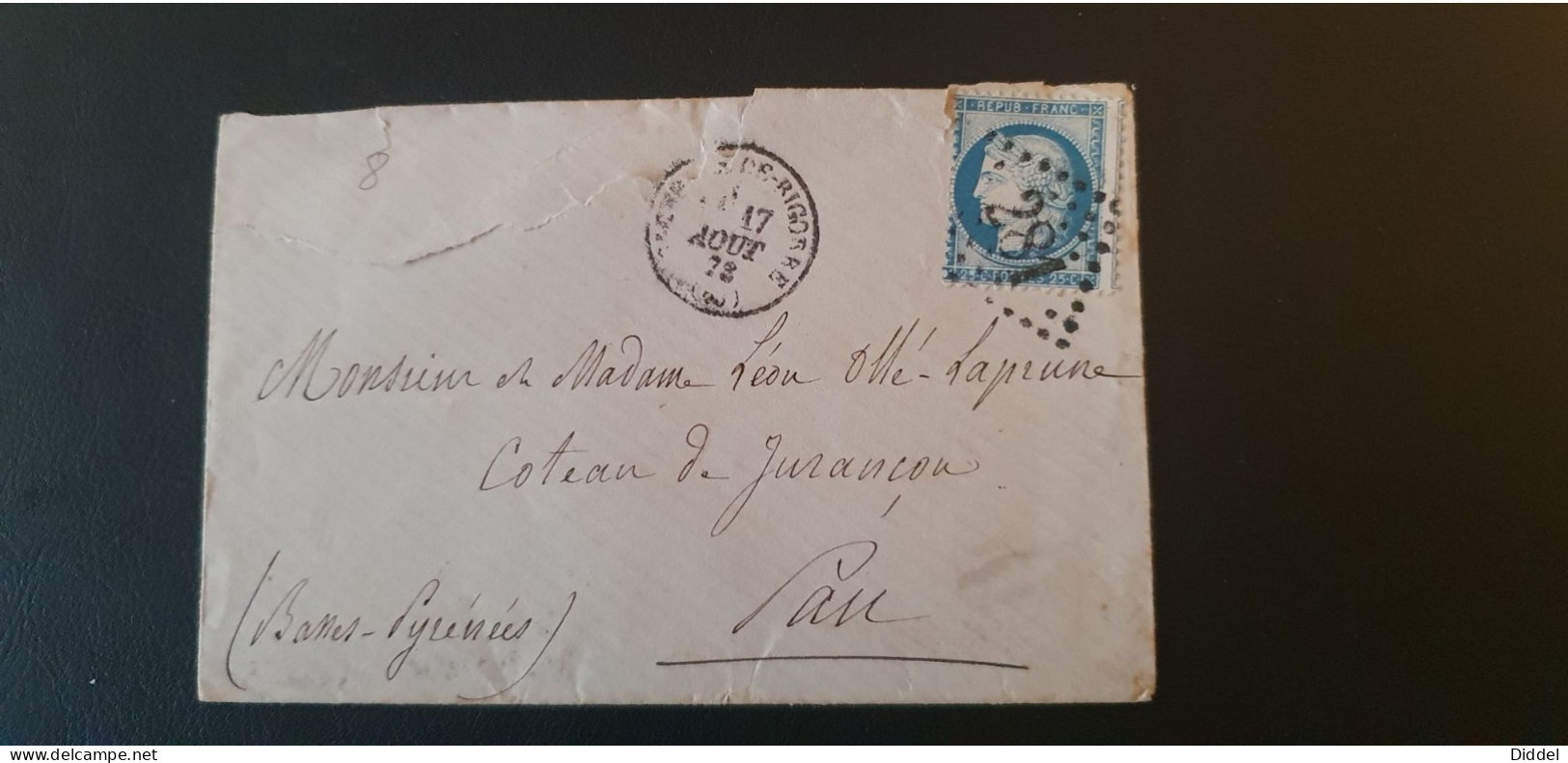 France Ceres 25c 1850 Lettre - 1849-1850 Ceres