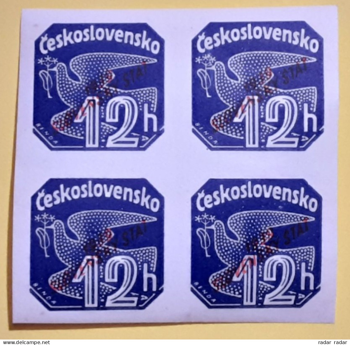 1939 12h Slovensky Stat Overprint  Newspaper Stamp Mi 31 Block Of 4 MNH - Ungebraucht