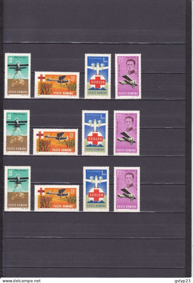 POSTE AéRIENNE AVIATION SANITAIRE NEUF ** 8 SéRIES DE 4 VALEURS N°214/217 YVERT ET TELLIER 1968 - Feuilles Complètes Et Multiples