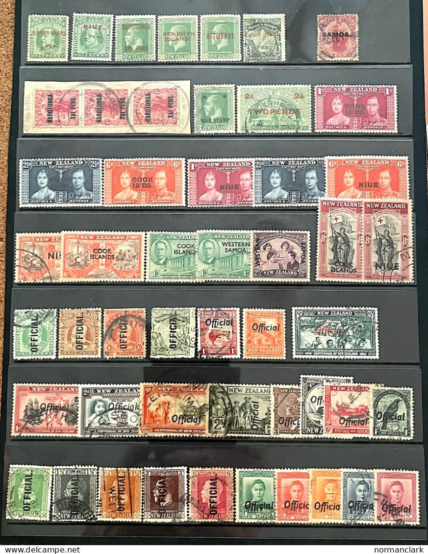 NEW ZEALAND 1910-46 COLLECTION OF OVERPRINTS MAINLY USED VALUES TO 2/-  (50) - Gebruikt