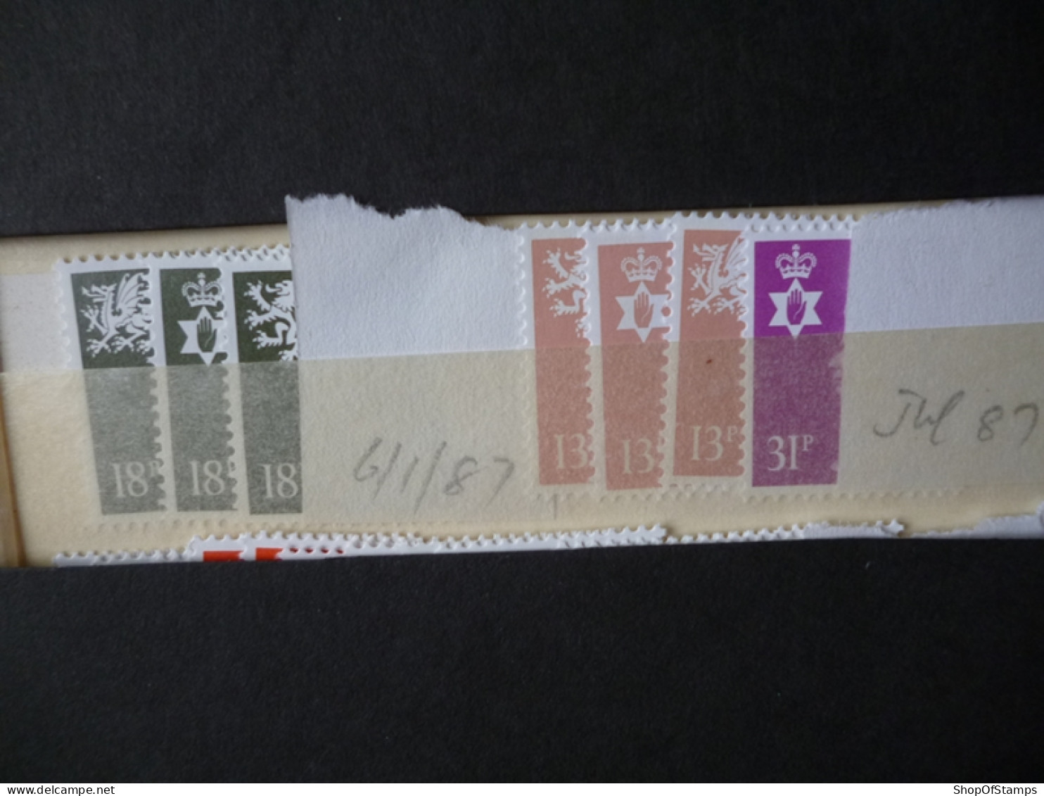 GREAT BRITAIN SG X 1987 6.1.87  3 18p REGIONAL DEFI ISSUE FROM GPO IN ENVELOPE - Machines à Affranchir (EMA)