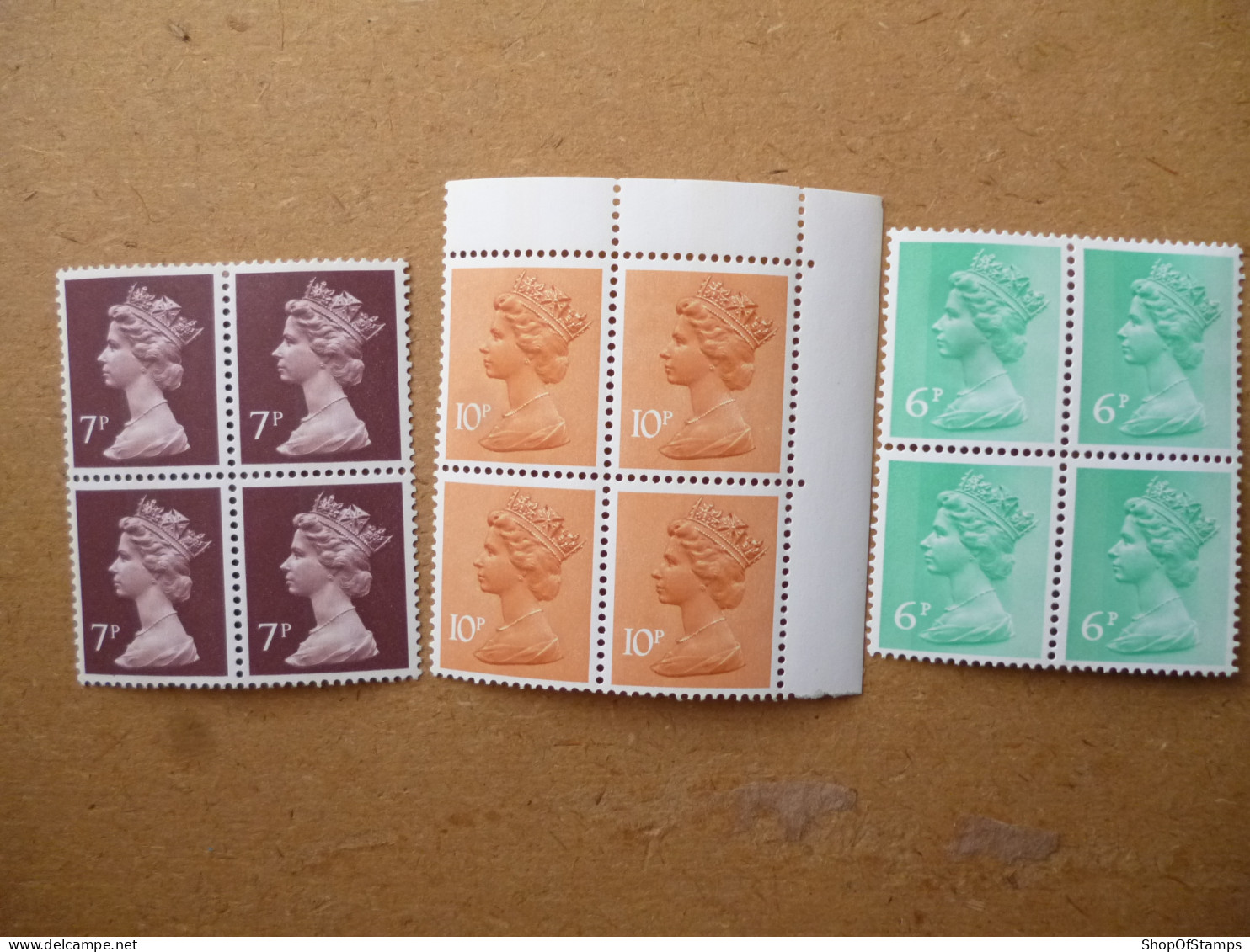 GREAT BRITAIN SG  X 6, 7, 10p UK BL4 - Maschinenstempel (EMA)