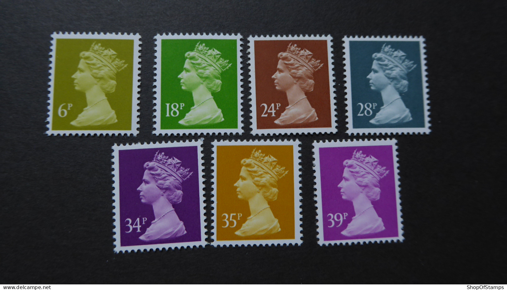 GREAT BRITAIN SG 6/18/24/28/34/35/39p Definitives SET MINT - Machines à Affranchir (EMA)