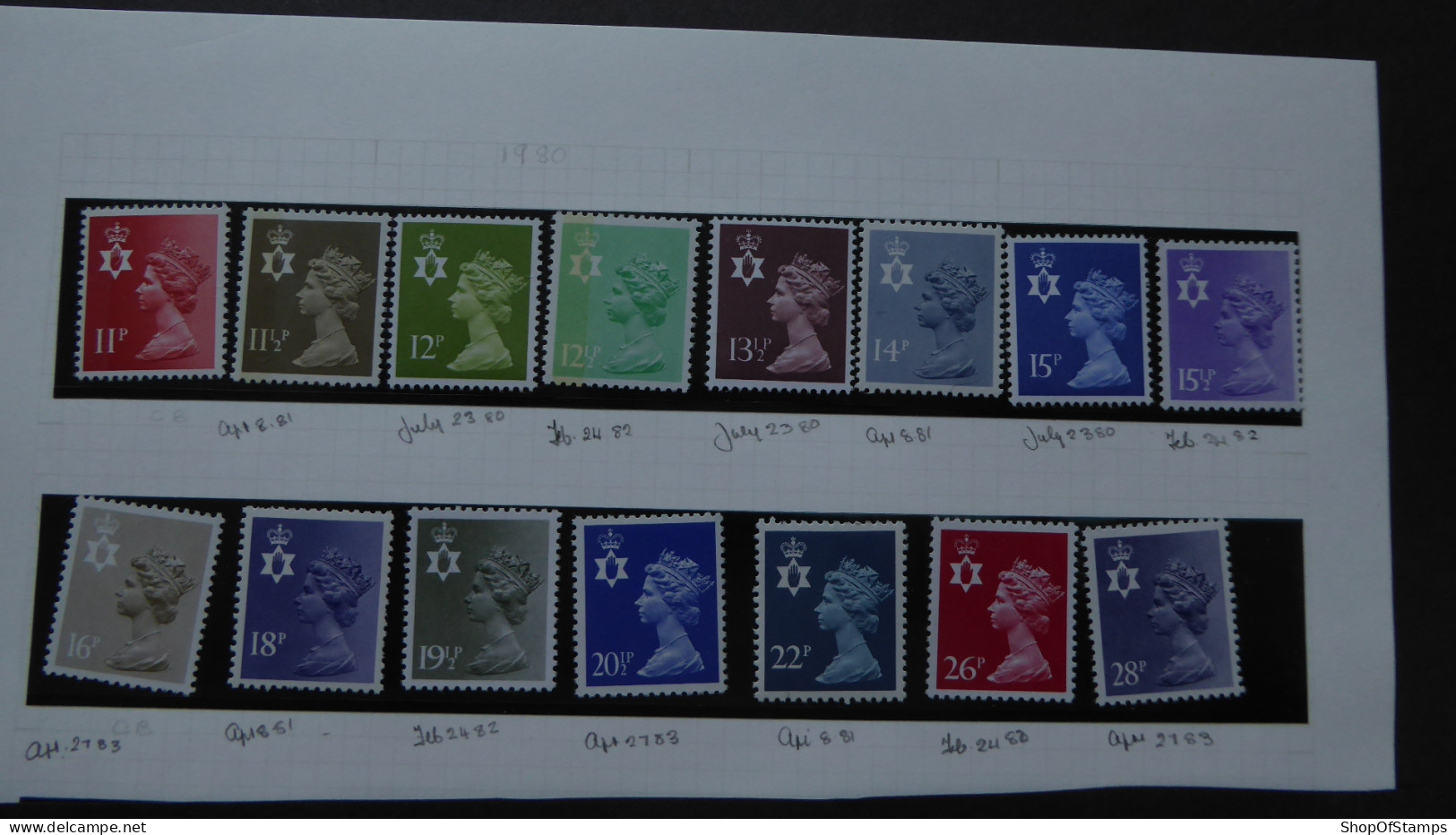 GREAT BRITAIN SG NI30/63 [N IRELAND] 15 Stamps MINT - Máquinas Franqueo (EMA)