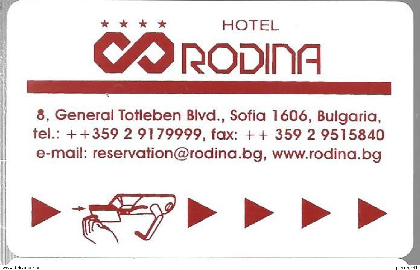 CLE-MAGNETIQUE-HOTEL-RODINA-BULGARIE-TBE - Clés D'hôtel