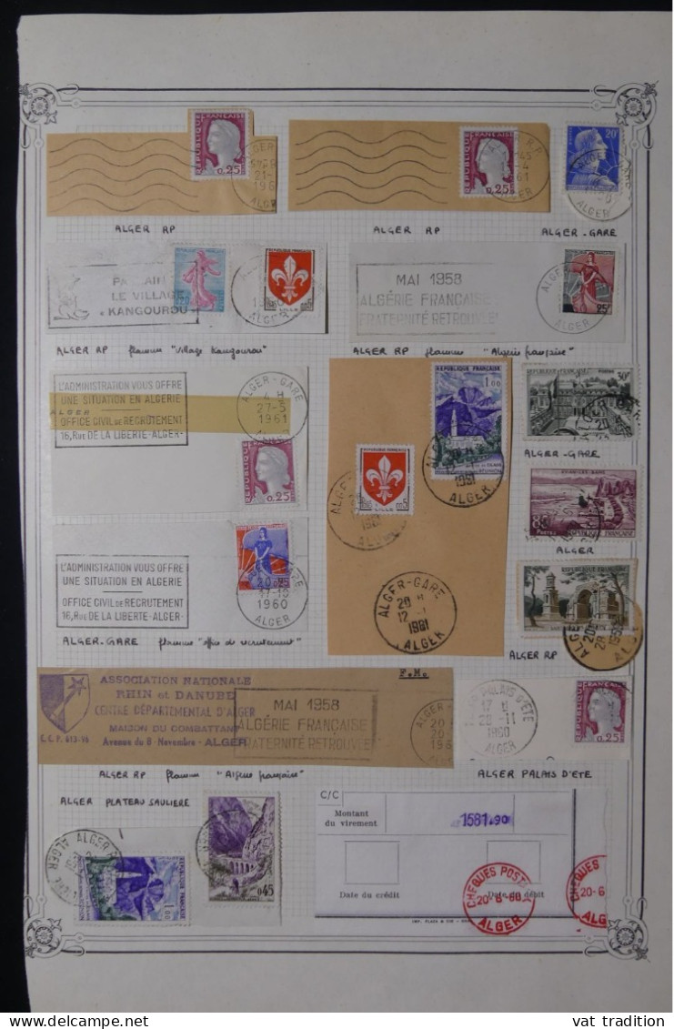 ALGERIE Française - Oblitérations Sur Timbres De France - A 455 - Collections, Lots & Séries