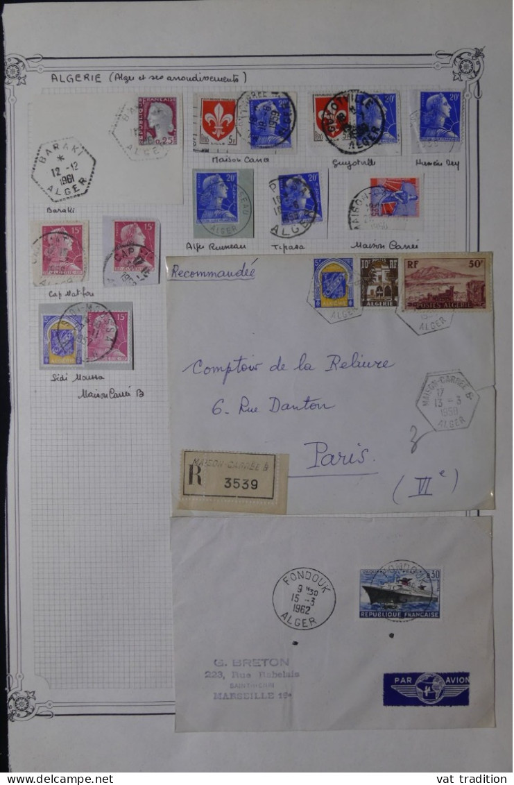 ALGERIE Française - Oblitérations Sur Timbres De France - A 456 - Collections, Lots & Séries