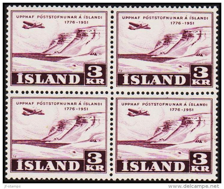 1951. Islands Postal System. 3 Kr. 4-Block. (Michel: 274) - JF191812 - Gebruikt