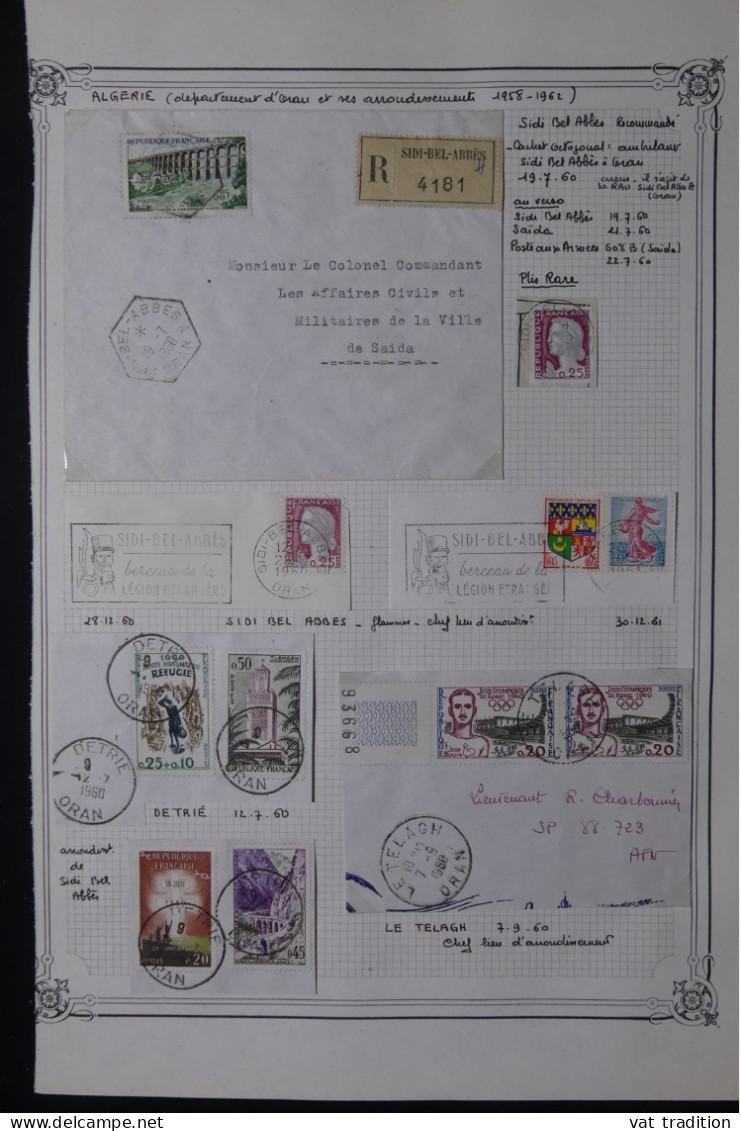 ALGERIE Française - Oblitérations Sur Timbres De France - A 460 - Verzamelingen & Reeksen