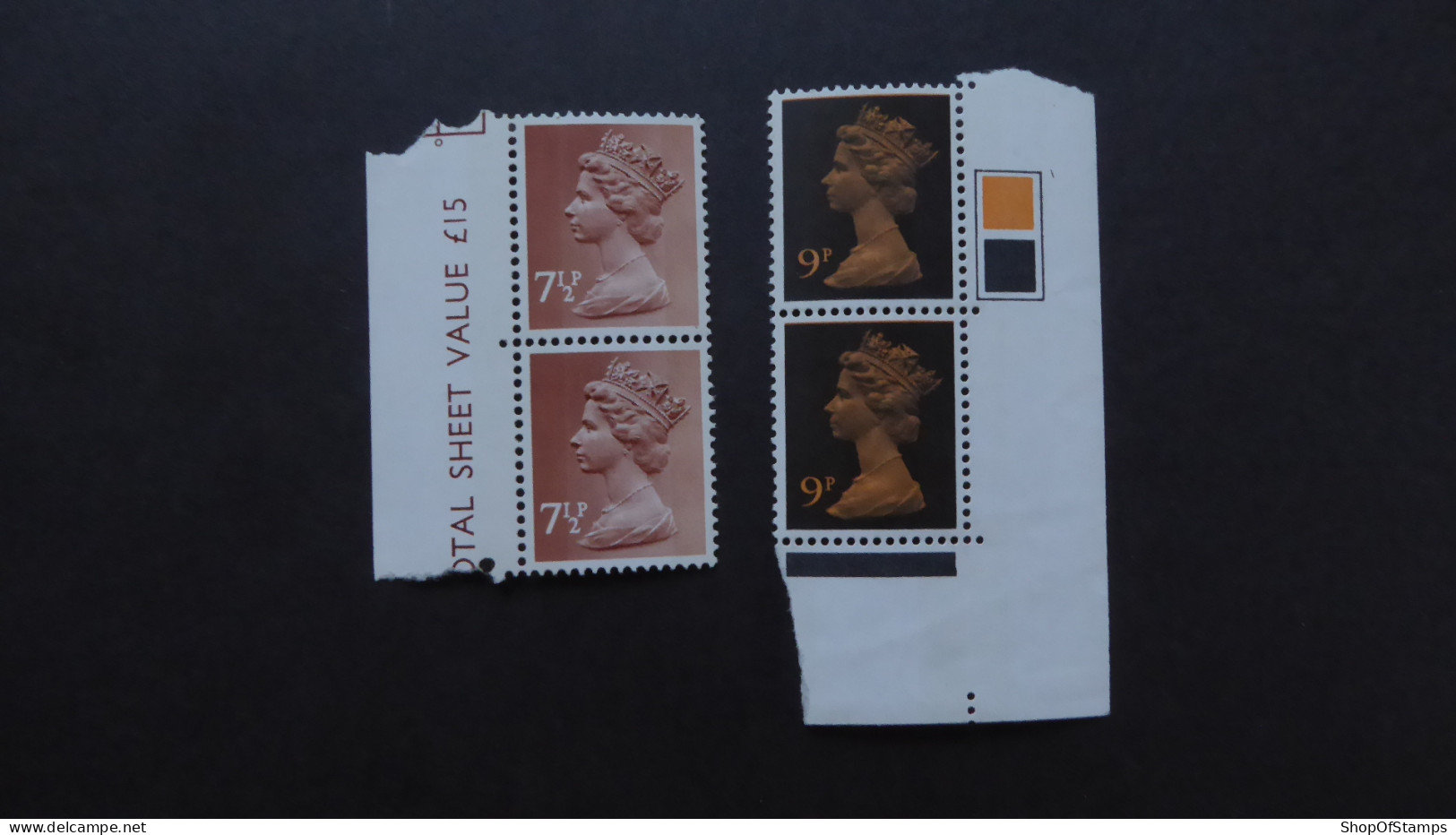 GREAT BRITAIN SG X877 & X884 PAIR     - Maschinenstempel (EMA)