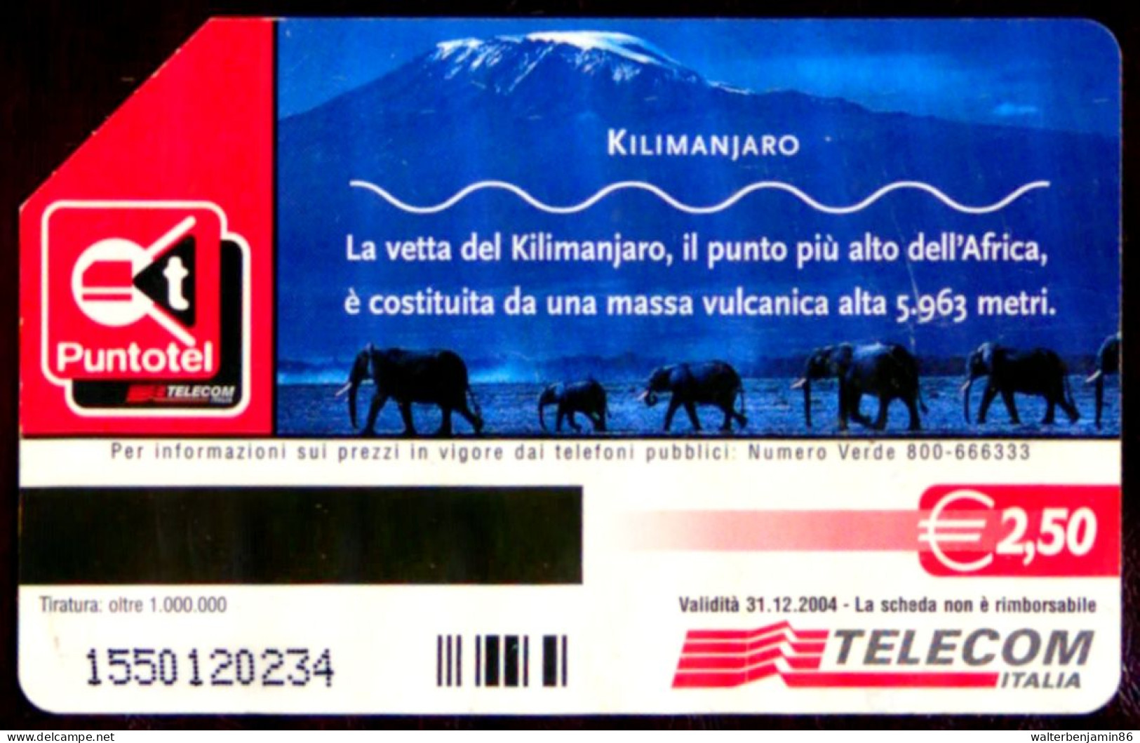 G 1596 98 A C&C 3678 SCHEDA TELEFONICA USATA LA NATURA CI CHIAMA KILIMANJARO VARIANTE OCR CORTO 18/19 MM - Erreurs & Variétés