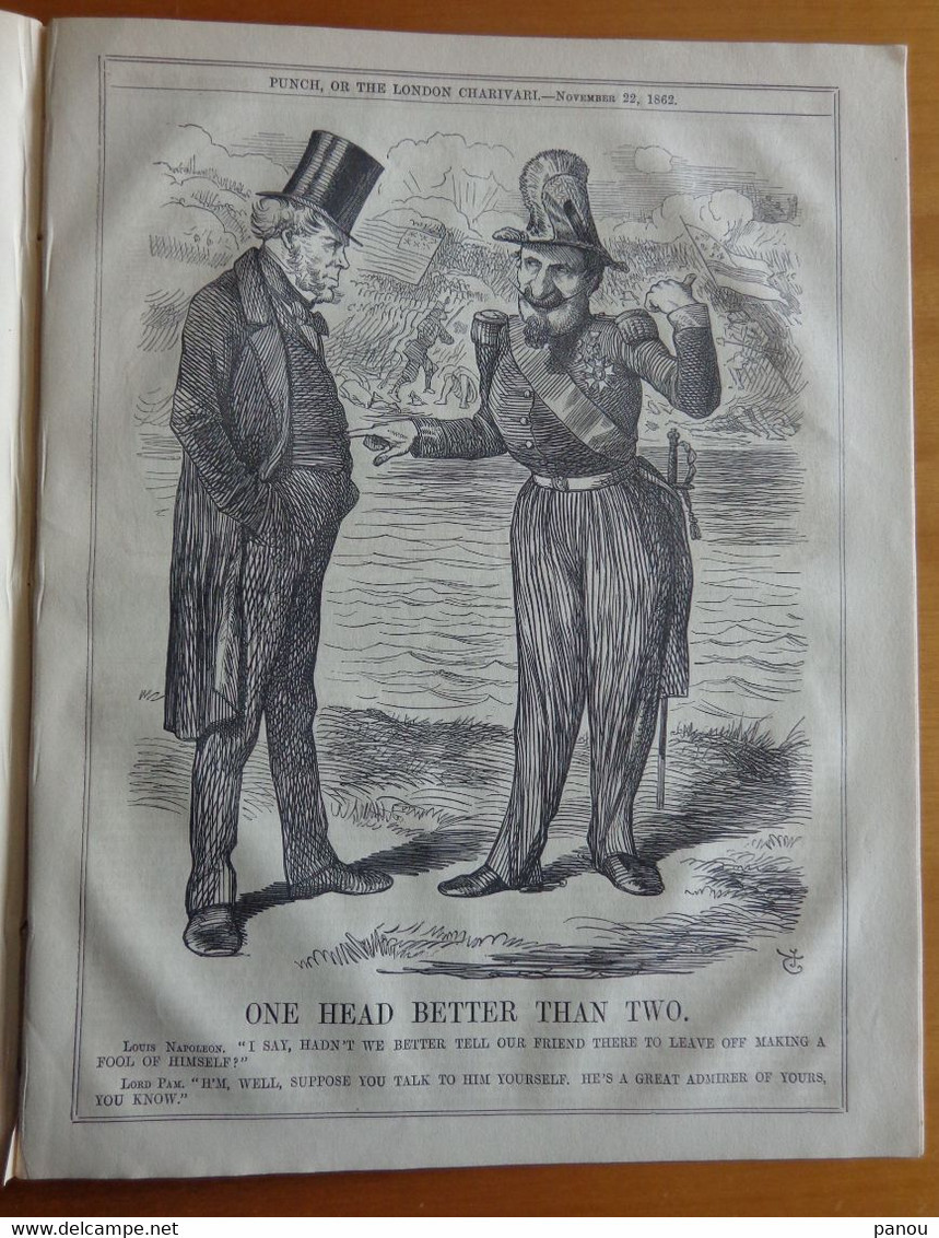 Punch, Or The London Charivari Vol XLIII - NOVEMBER 22, 1862 - Magazine 10 Pages. - Autres & Non Classés