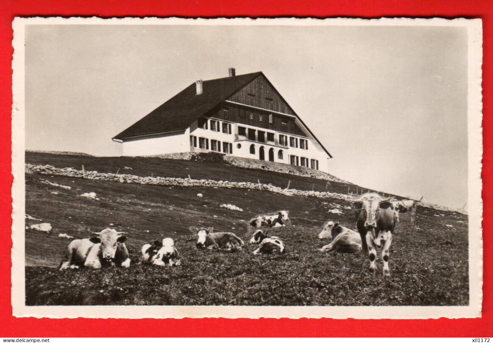 ZVG-36  Hotel Du Chasseral. Troupeau De Vaches Circulé En 1942 Avec Cachet Nods. Visa ACF 1939  - Nods