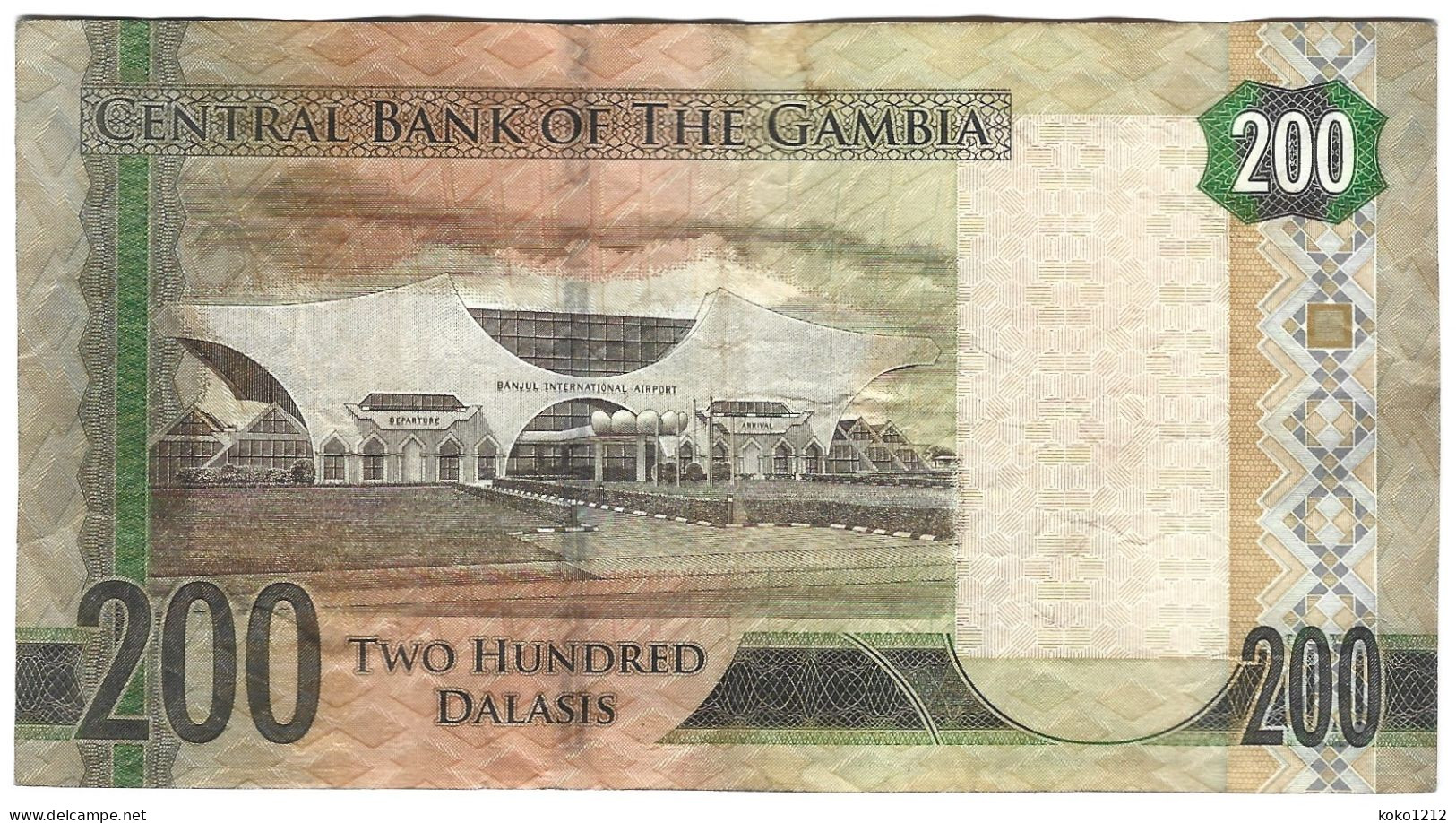 REPLACEMENT - Gambia 200 Dalasis 2015 Serie Z P36 VF - Gambie