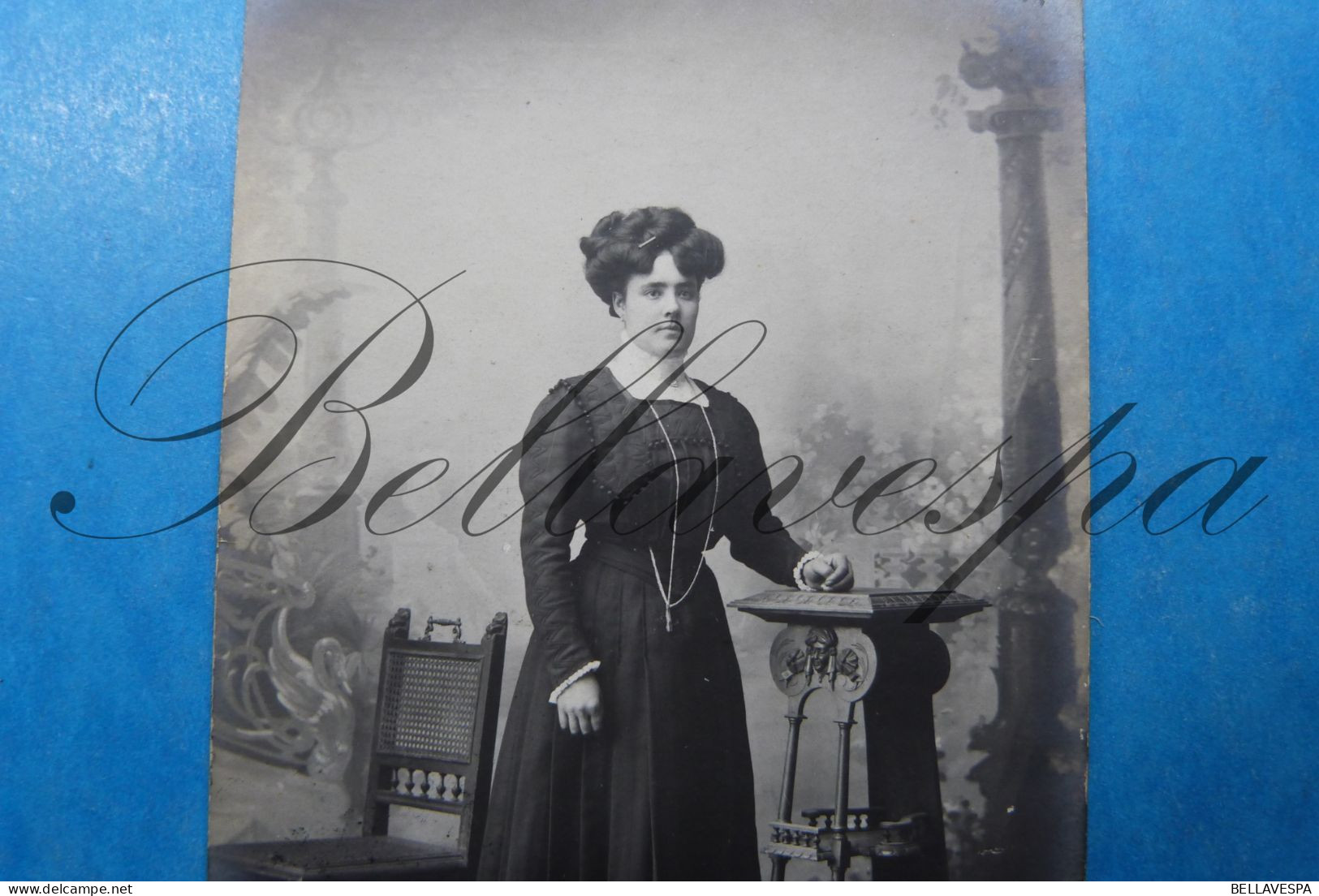 Carte Photo Studio  Antwerpen 1910 Mathilde Bal Aan Mevr Reine Hambroeck Zennegat Mechelen - Genealogia