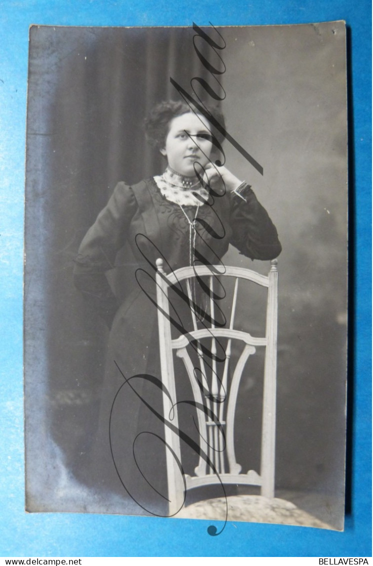 Carte Photo Studio Jacqmain Antwerpen  " Augenie STINISSEN  Aan Vriendin Céline DAEL - Genealogie