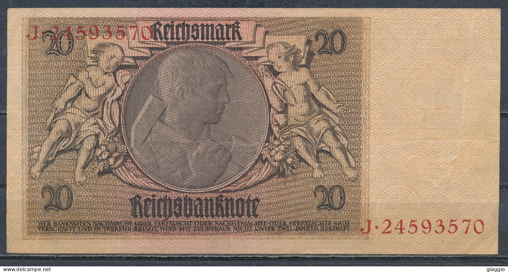 °°° GERMANY - 20 REICHSMARK 1929 SERIE J °°° - 20 Mark