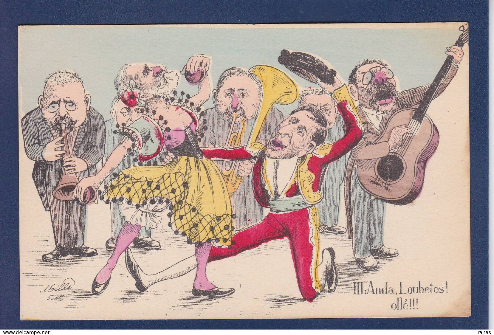 CPA MILLE Caricature Satirique Non Circulé Espagne Alphonse XIII Loubet - Mille