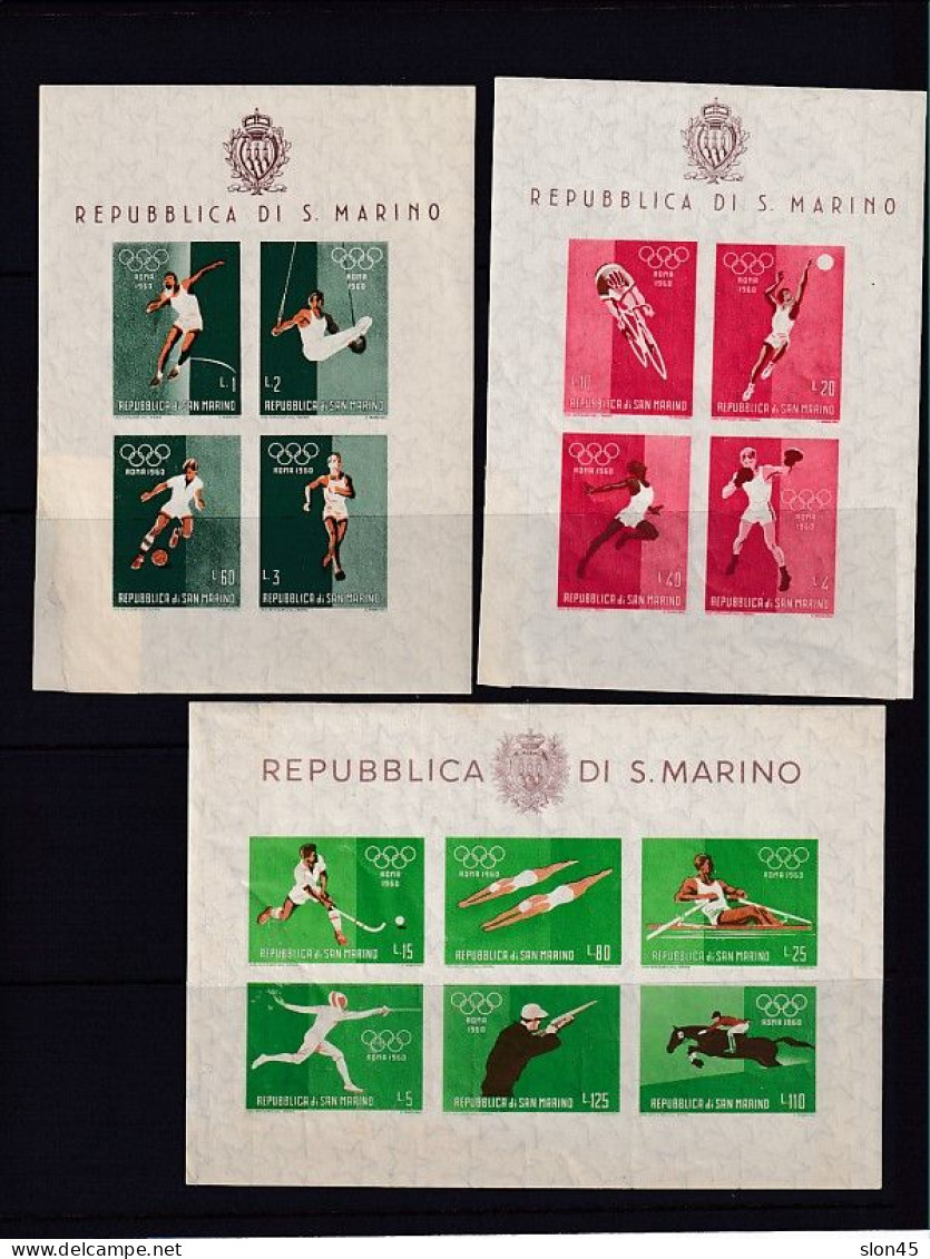 San Marino 1960 And Up 6 Souvenir Sheets Sport Olympic Games MNH 15189 - Lots & Serien