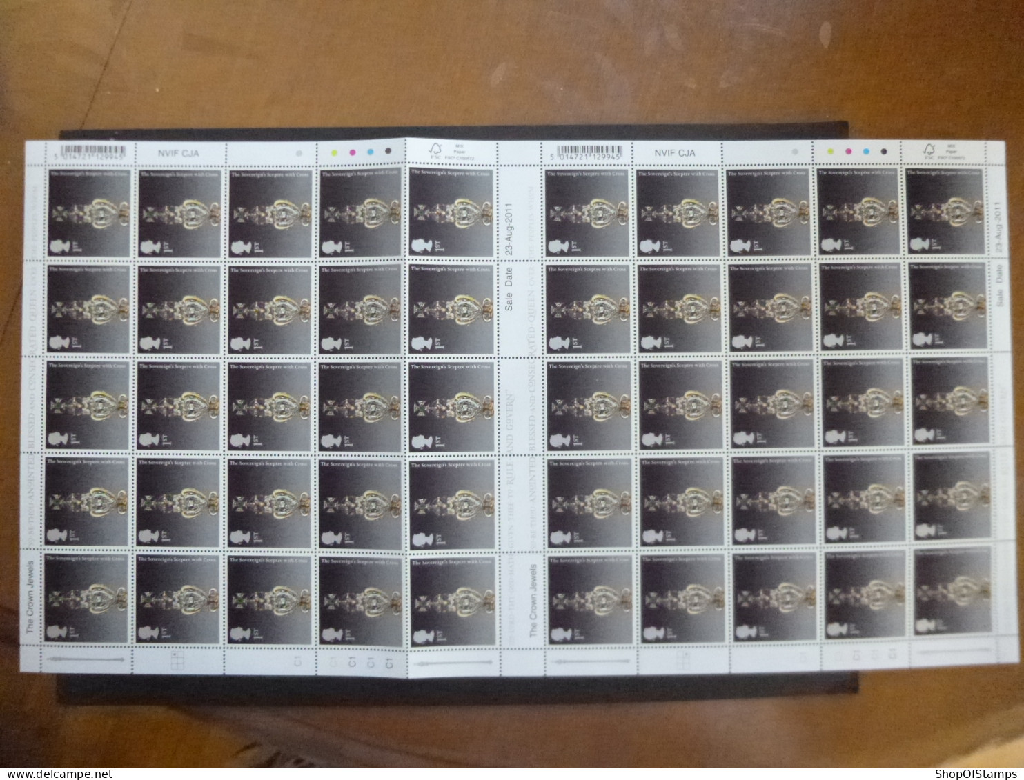 GREAT BRITAIN SG 3187+  2011 THE CROWN JEWELS Ist FULL SHEET WITH GUTTER 50 STAMPS - Feuilles, Planches  Et Multiples