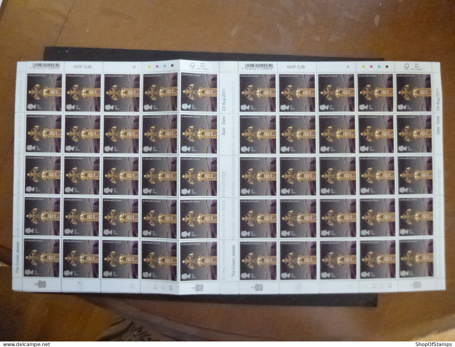 GREAT BRITAIN SG 3187+  2011 THE CROWN JEWELS Ist FULL SHEET WITH GUTTER 50 STAMPS - Sheets, Plate Blocks & Multiples