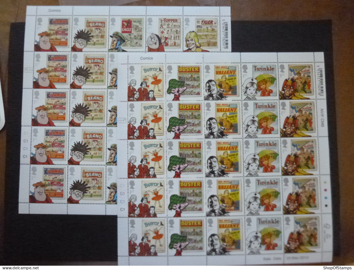 GREAT BRITAIN SG 3187+  2012 COMICS 2 FULL SHEETS 50 STAMPS - Sheets, Plate Blocks & Multiples