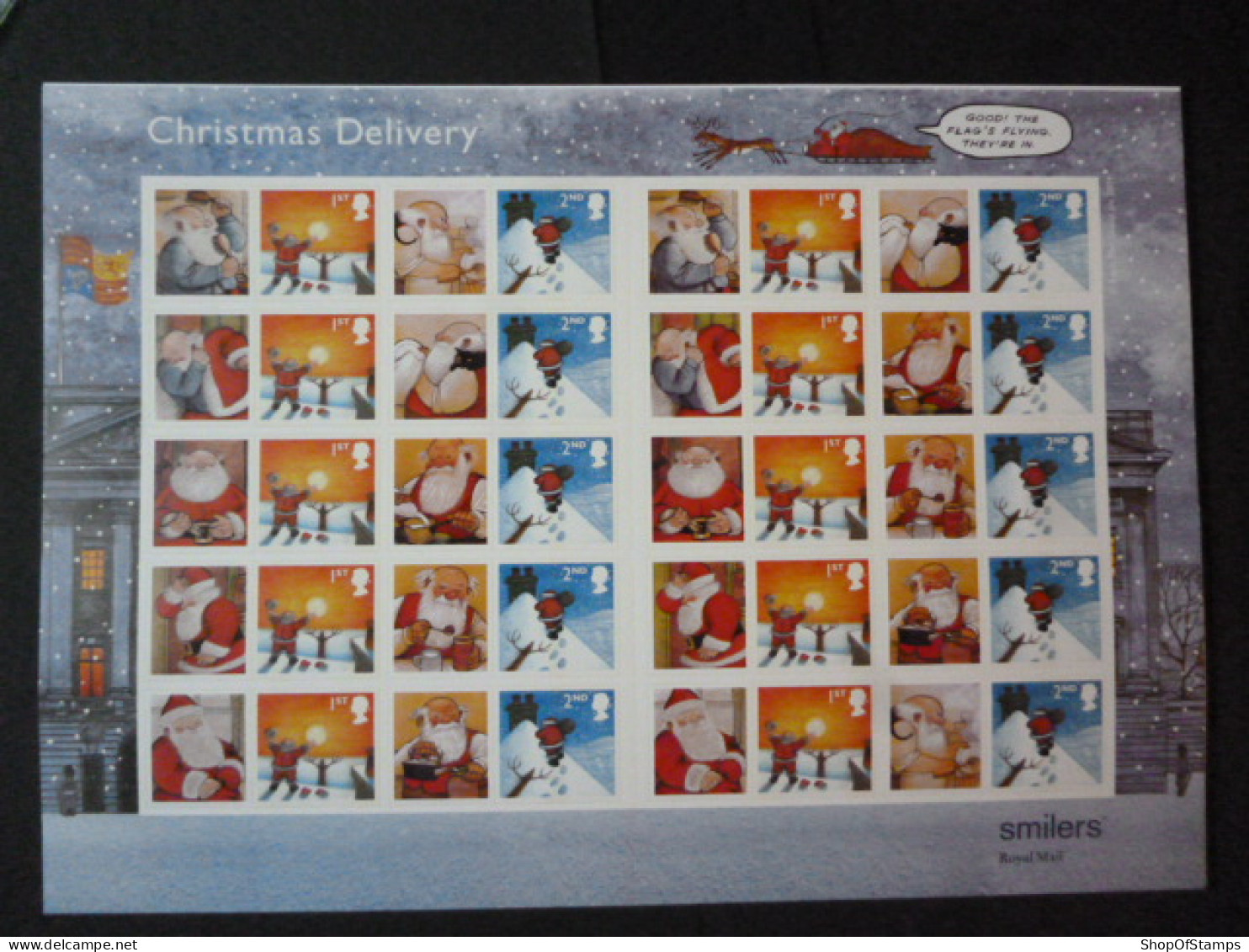 GREAT BRITAIN SG 2495-96 20 STAMPS SMILER SHEET WITH GUTTERS & LABELS - Hojas & Múltiples