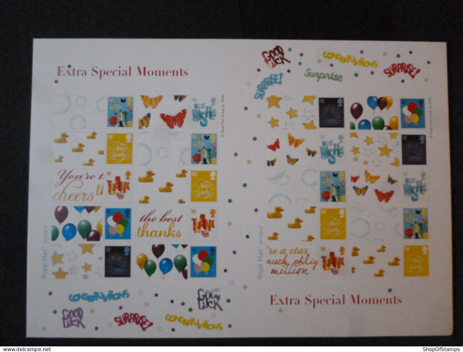 GREAT BRITAIN SG 2672-77 EXTRA SPECIAL MOMENTS 20 STAMPS SMILER SHEET WITH GUTTERS & LABELS - Hojas & Múltiples