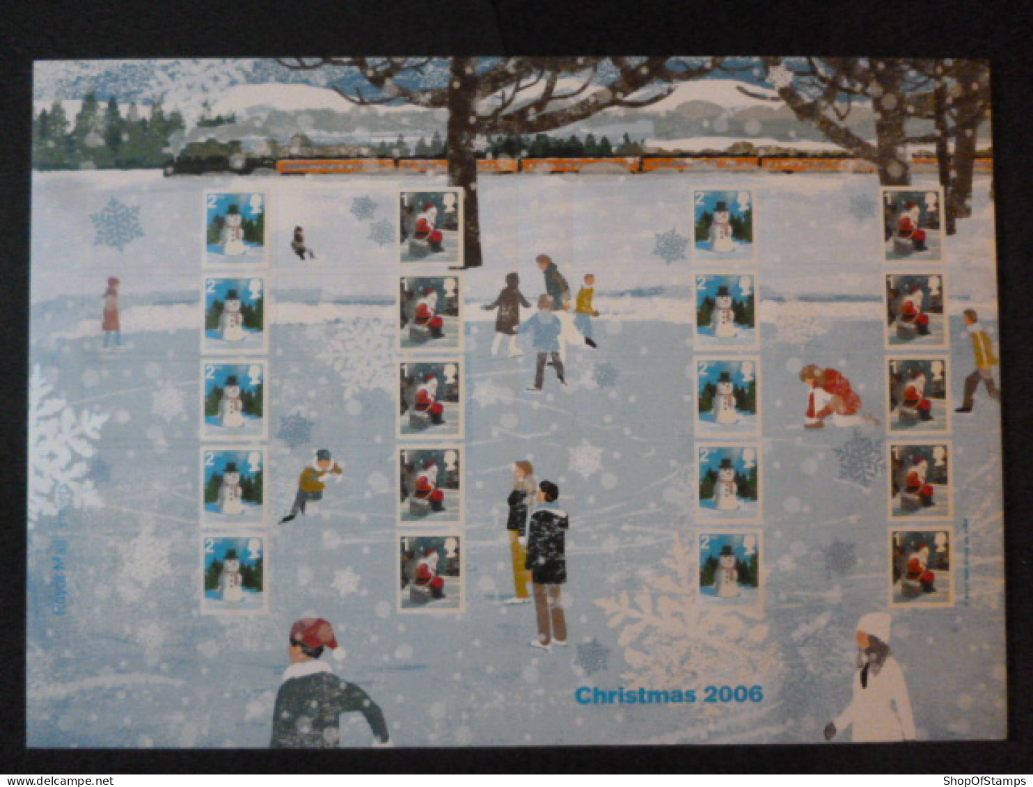 GREAT BRITAIN SG 2678-79 CHRISTMAS 2006 20 STAMPS SMILER SHEET WITH GUTTERS & LABELS - Hojas & Múltiples