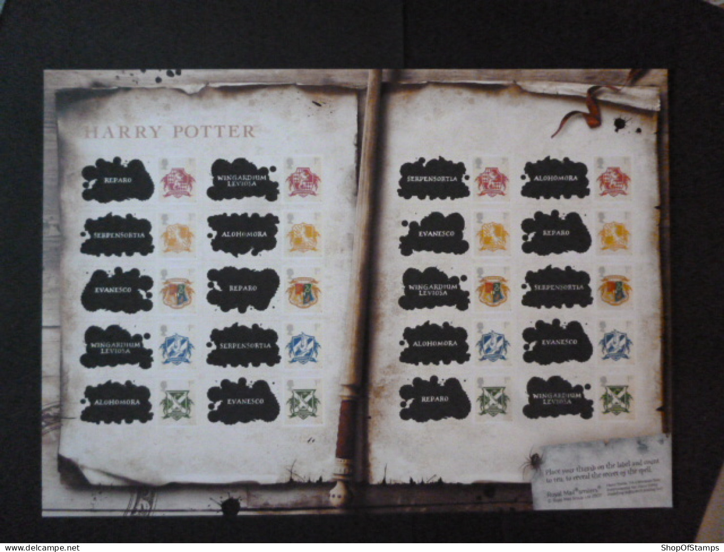 GREAT BRITAIN SG 2757 LIKE ALL 5 STAMPS HARRY POTTER 20 STAMPS SMILER SHEET WITH GUTTERS & LABELS - Sheets, Plate Blocks & Multiples