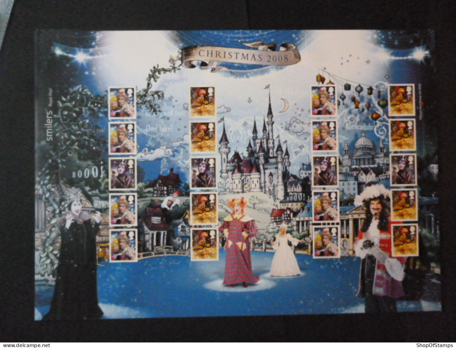 GREAT BRITAIN SG 2876-77 CHRISTMAS 2008 20 STAMPS SMILER SHEET WITH GUTTERS & LABELS - Volledige & Onvolledige Vellen