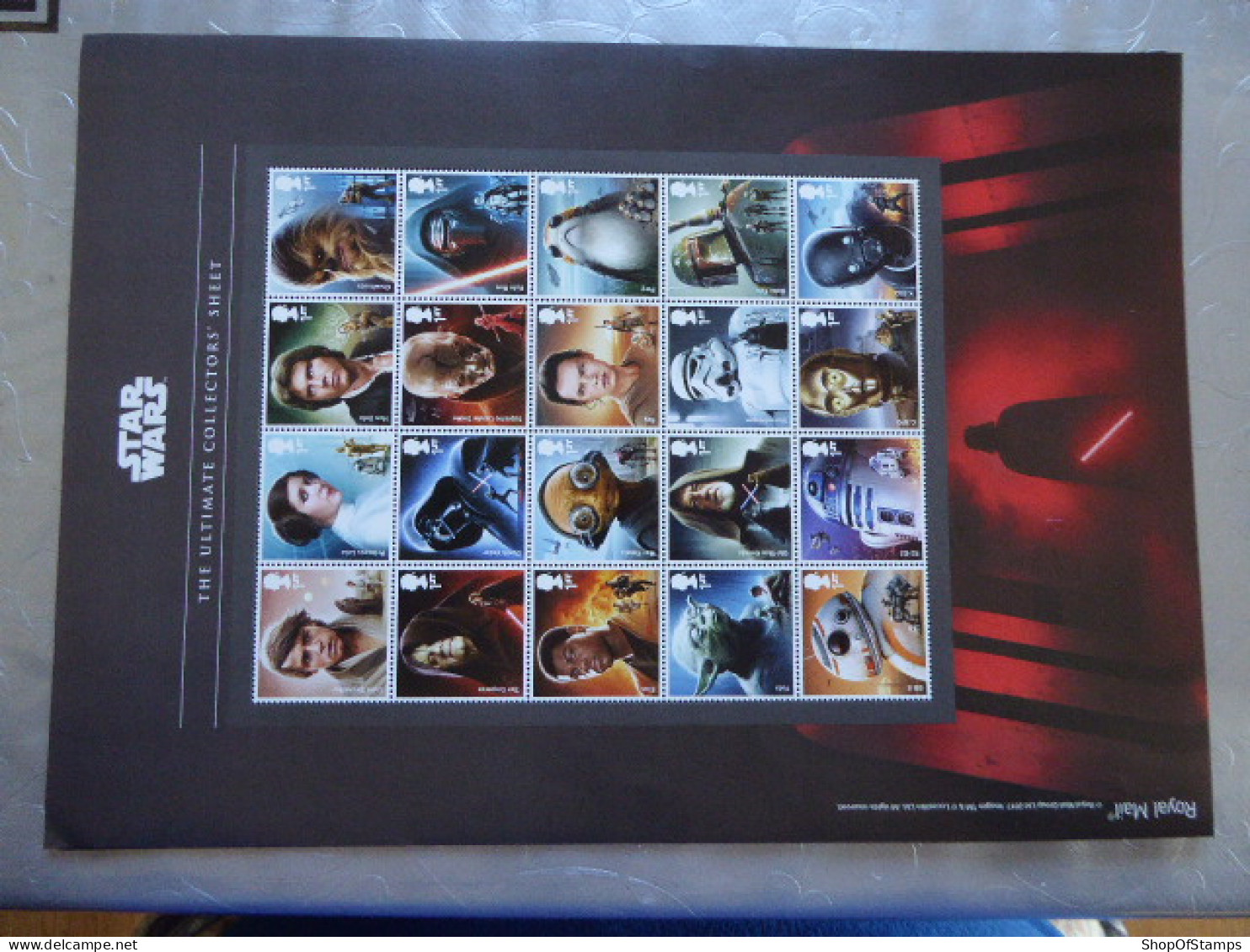 GREAT BRITAIN SG STAR WARS SHEET OF 20 STAMPS   - Sheets, Plate Blocks & Multiples