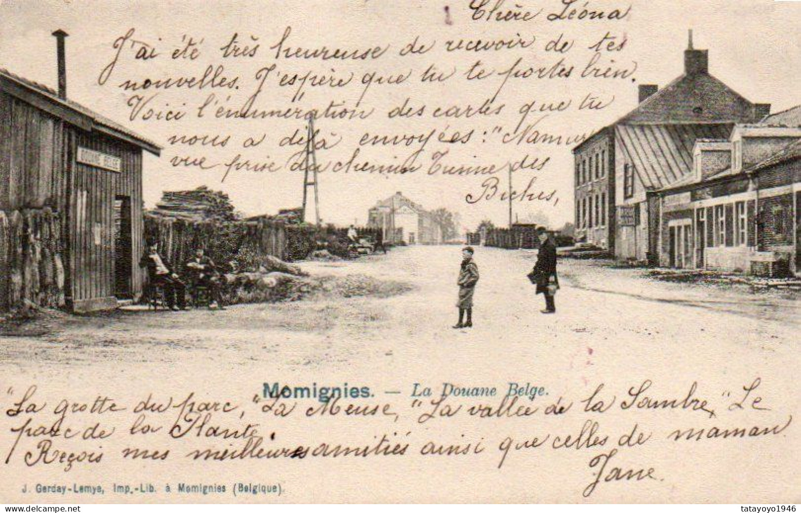 Momignies  La Douane Belge Animée Voyagé En 1903 - Momignies