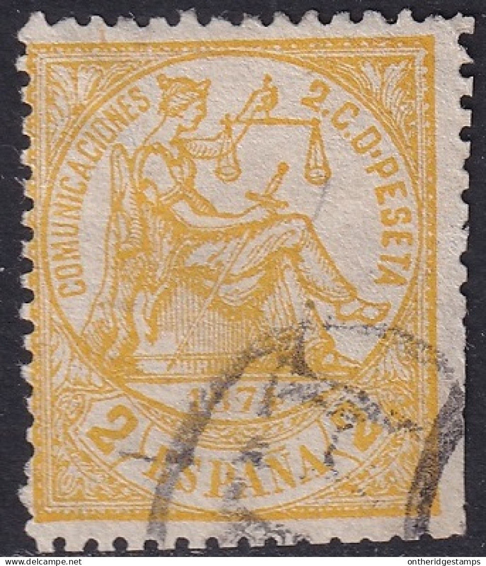 Spain 1874 Sc 201 España Ed 143 Used French "P.D." Cancel Trimmed At Right - Gebruikt