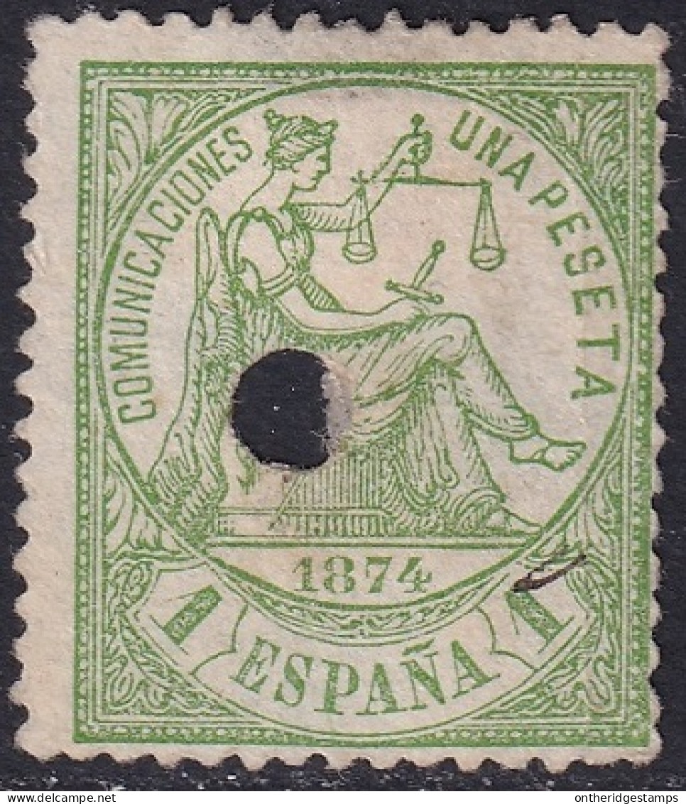 Spain 1874 Sc 208 España Ed 150 Telegraph Punch Cancel - Used Stamps