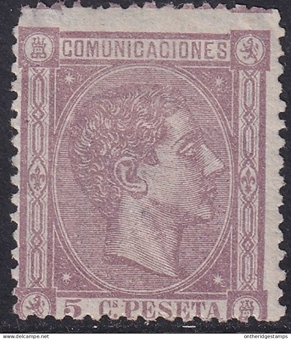 Spain 1875 Sc 213 España Ed 163 MH* Partial Gum Small Corner Thin - Neufs