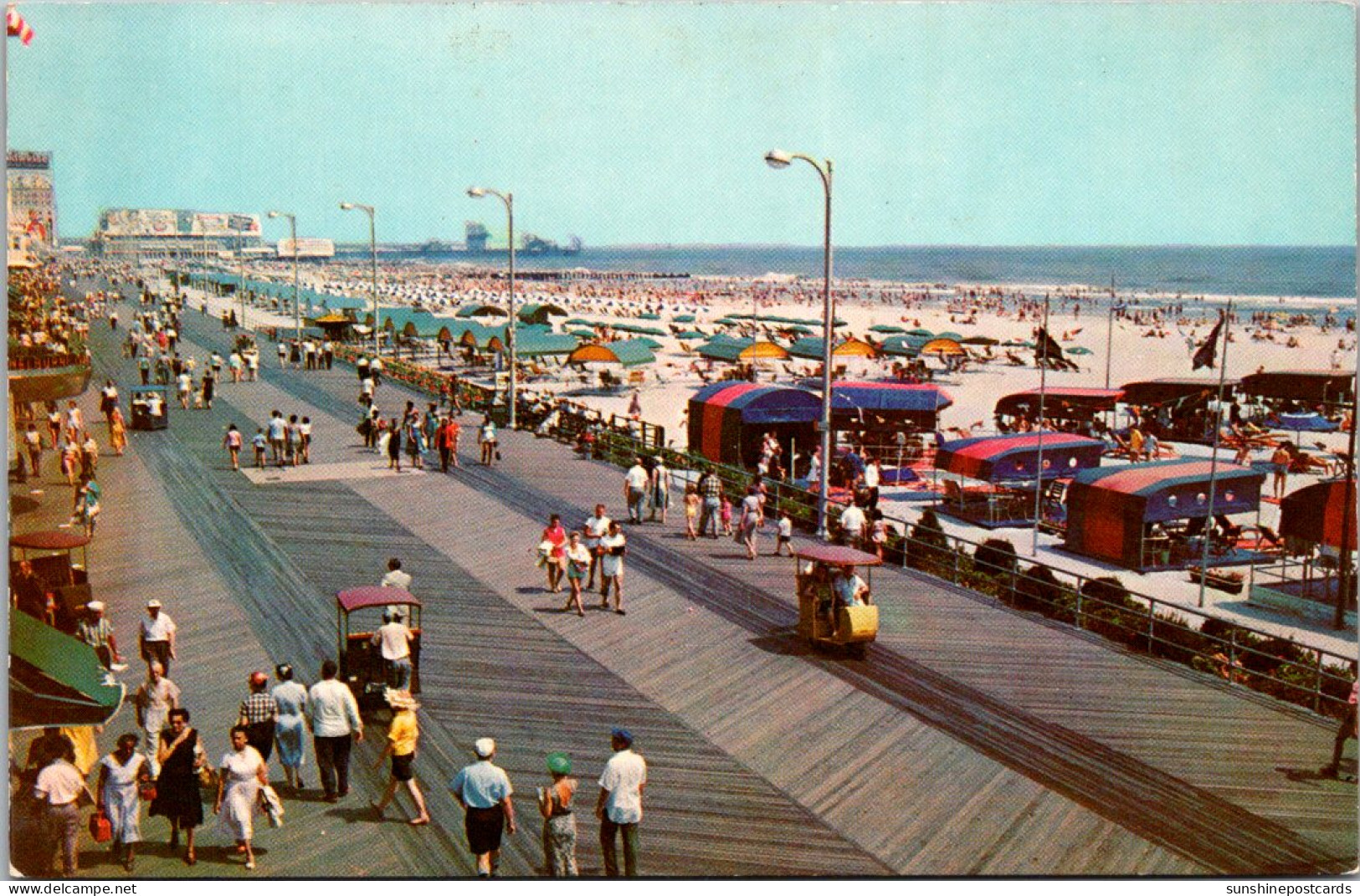 New Jersey Atlantic City Panoramic View Of Boardwalk Beach And Atlantic Ocean - Atlantic City