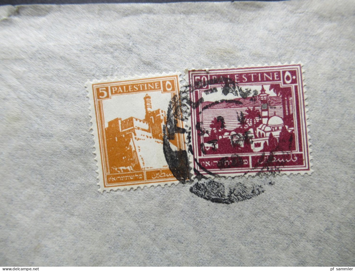 Paästina / Palestine Um 1930 By Air Mail / Luftpost In Die CSR Stempel Tel Aviv Umschlag H. Schrenzel Orient Agency - Palästina