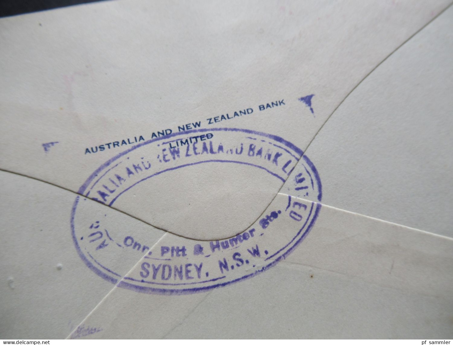 Australien 1959 Auslandsbrief Nach Amsterdam Mit Freistempel AFS ANZ Savings Bank Sydney NSW Postage Pad - Covers & Documents