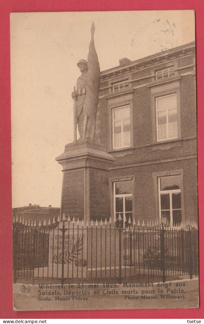 Wihéries , Le 31 Mai 1925 - Monument érigé ... - 2 ( Voir Verso ) - Dour
