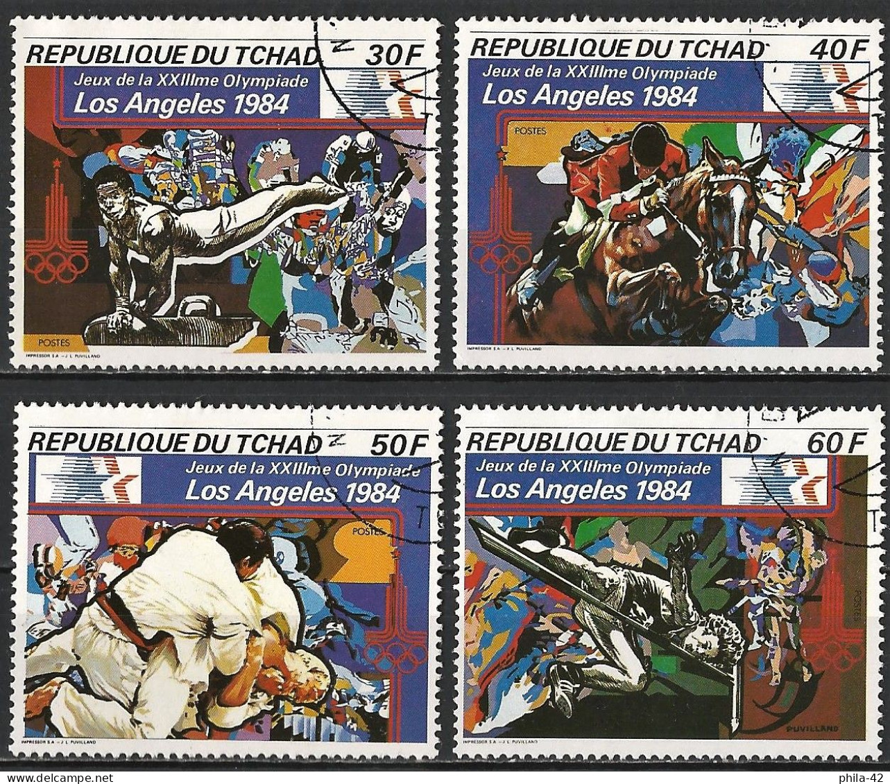 Chad 1982 - Mi 917/20 - YT 392/95 ( Los Anheles Olympic Games ) Complete Set - Tchad (1960-...)