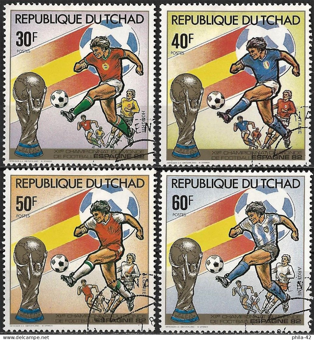 Chad 1982 - Mi 890/93 - YT 384/87 ( World Football Cup In Spain ) Complete Set - Tchad (1960-...)