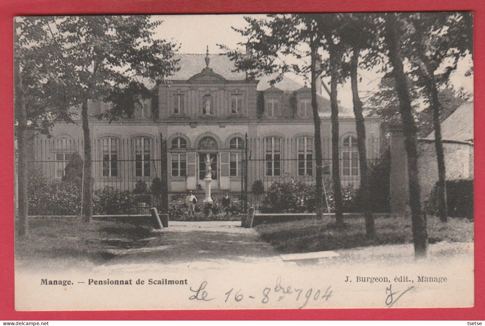 Manage - Pensionnat De Scailmont -1904 ( Voir Verso ) - Manage