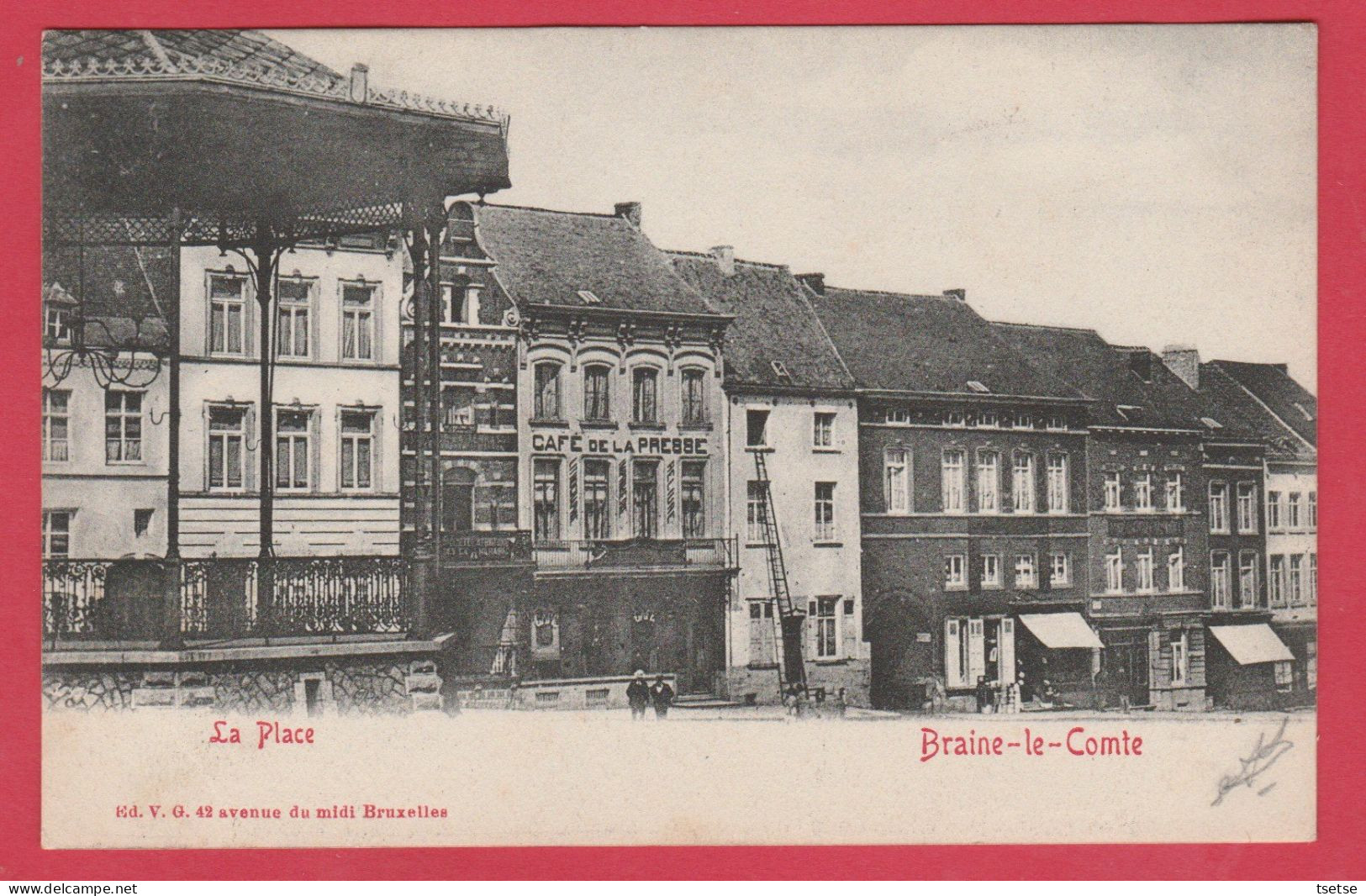 Braine-le-Comte - La Place ... Kiosque , Café De La Prebbe  - 190?( Voir Verso ) - Braine-le-Comte