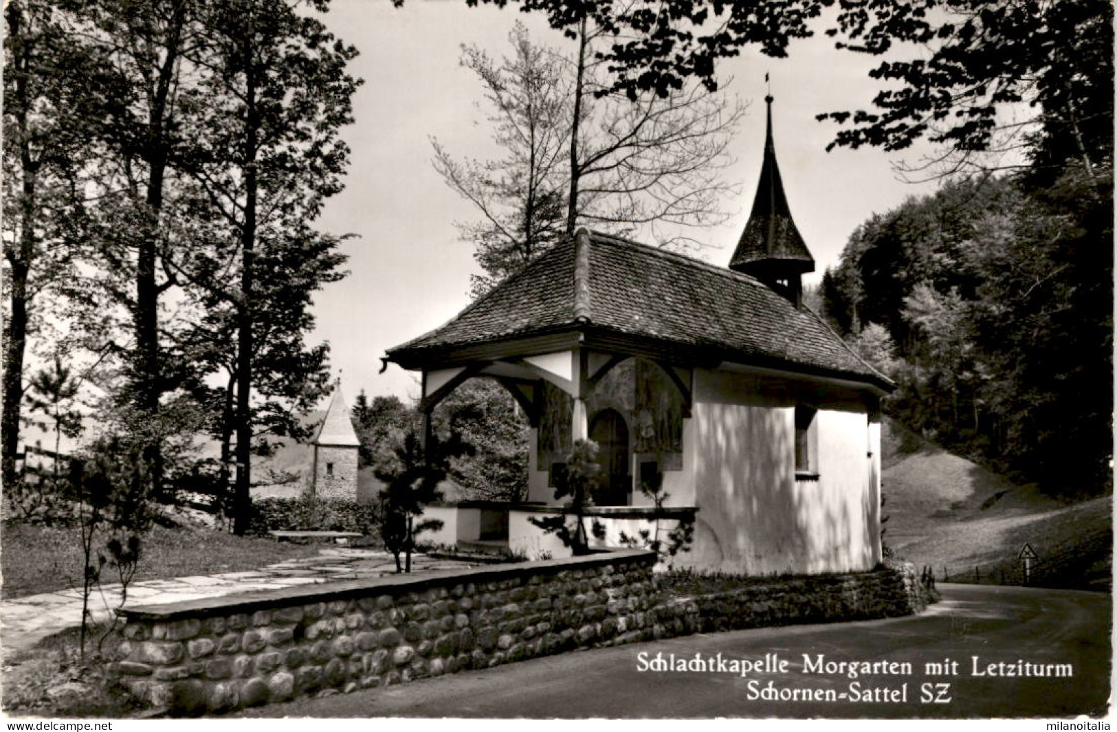 Schlachtkapelle Morgarten Mit Letziturm - Schornen-Sattel SZ (10682) * 2. 8. 1967 - Sattel