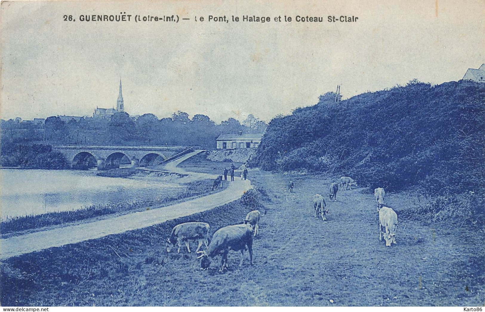 Guenrouet * Le Pont , Le Halage Et Le Coteau St Clair * Villageois Moutons Pâturages - Guenrouet