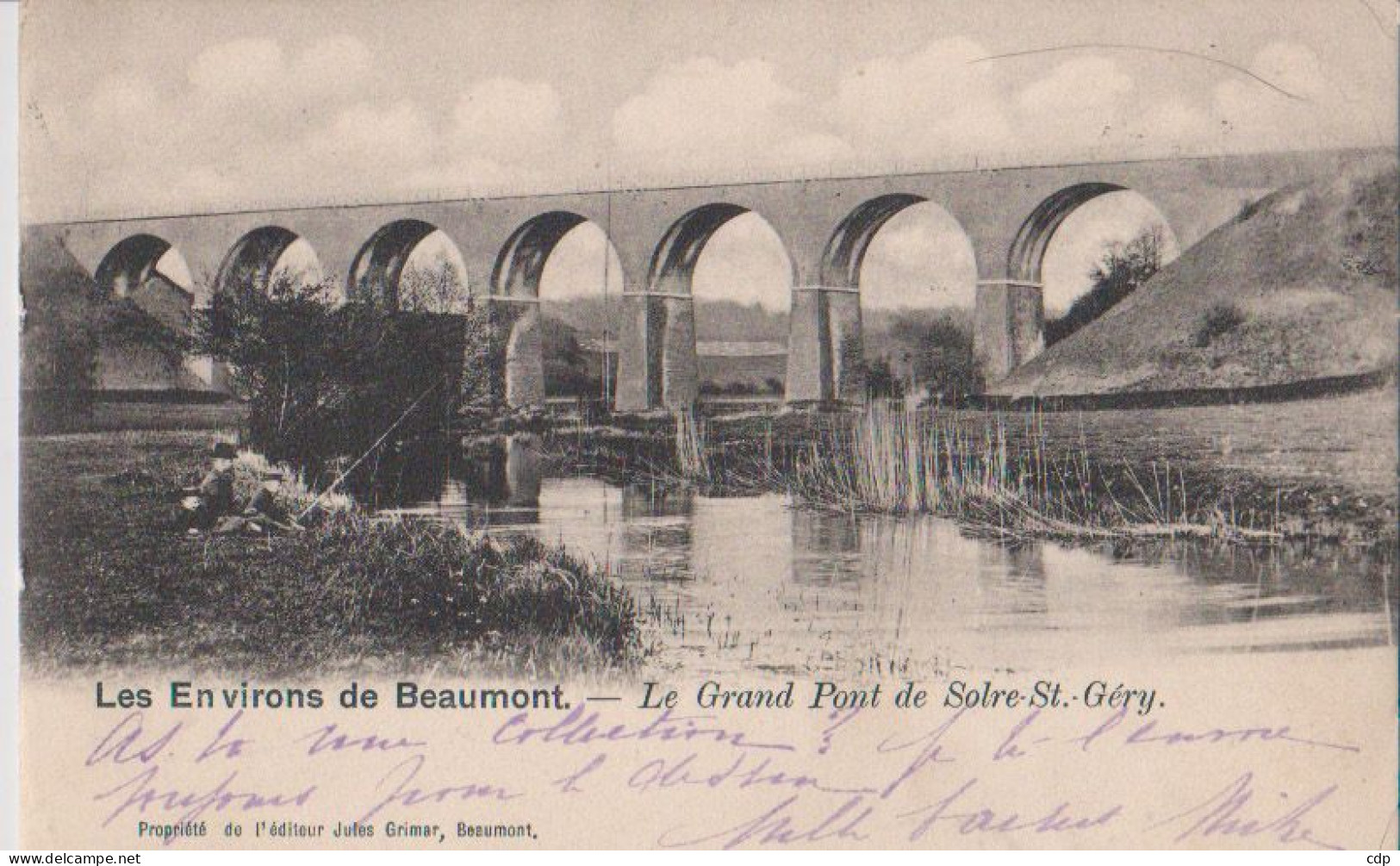 Cpa Solre St Géry   1902   Pecheurs - Beaumont