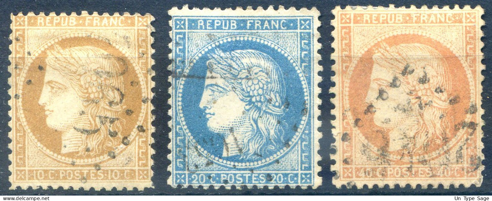 France N°36, 37 Et 38 Oblitéré - Cote 137€ - (F163) - 1870 Siège De Paris